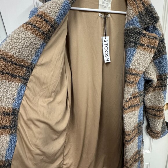 Stoosh Faux Sherpa Long Button Down Jacket - Picture 6 of 9